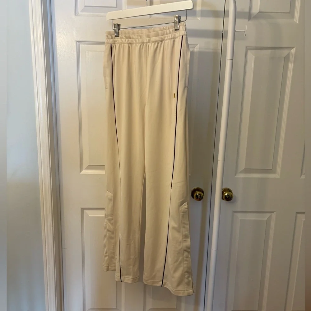 Reebok Baseball Creme & Brown Stripe Highrise Loose Track Pant Small - Picture 5 of 16